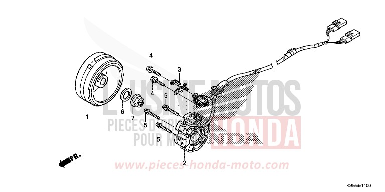 GENERATRICE de CRF150R "Grandes Roues" EXTREME RED (R292) de 2013